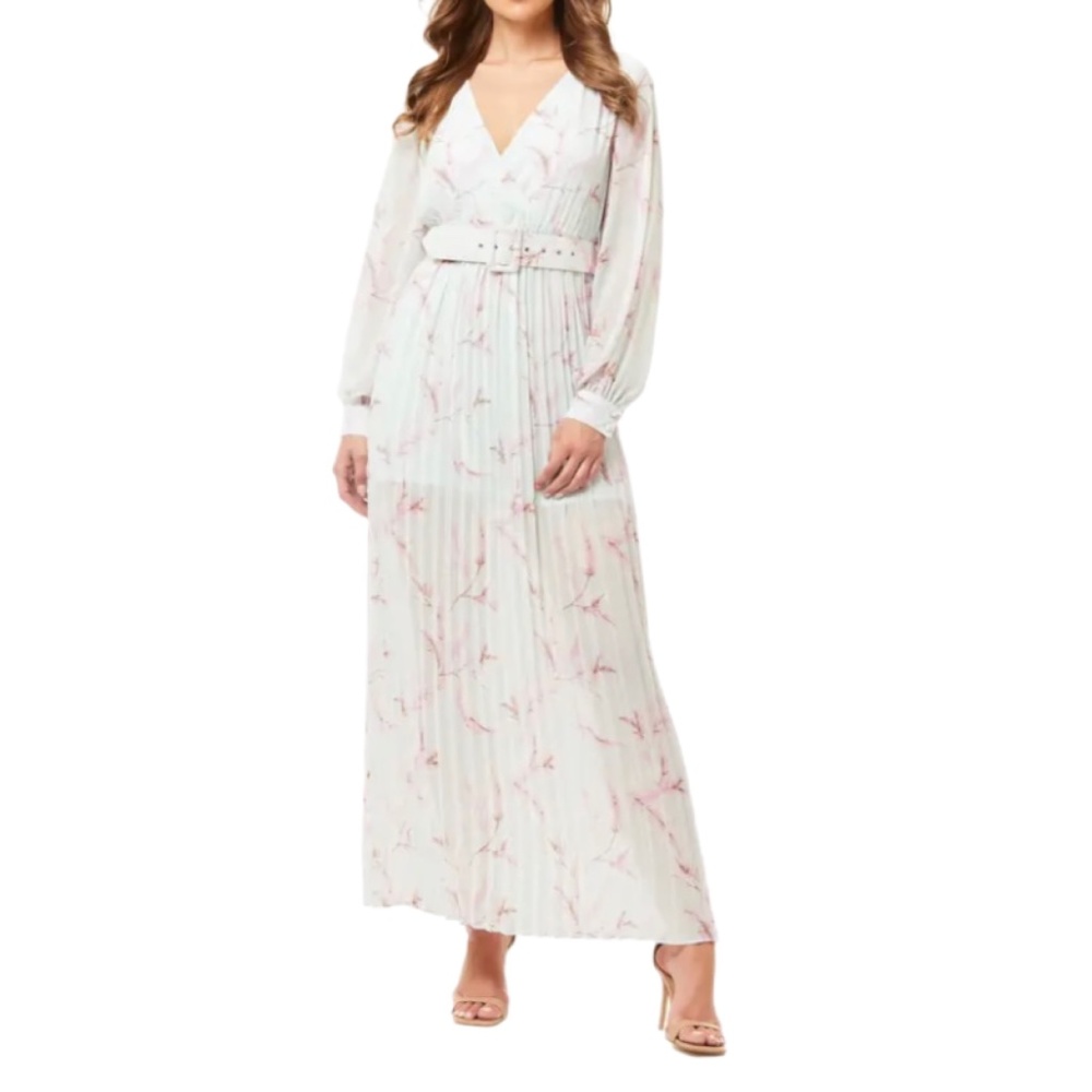 NWT New LOVE BY DESIGN Long Sleeve Pleated Maxi Dress